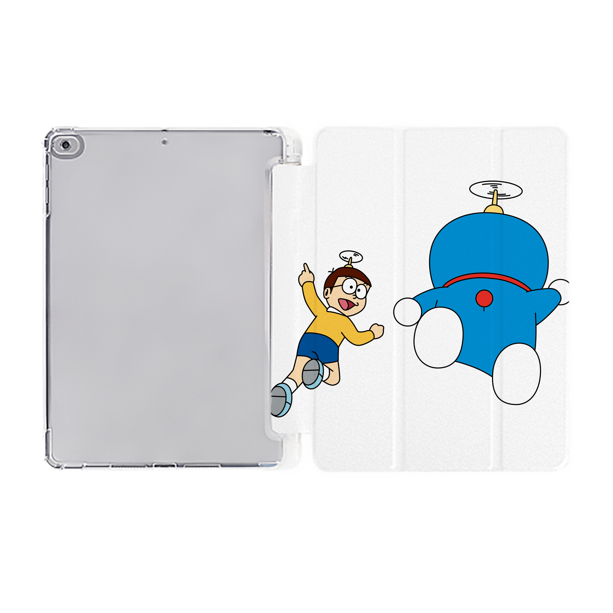 （画像用） ドラえもん 野比 のび太 Doraemon Nobita Nobi IPad ケース ペン収納付き 三つ折りスタンド PUレザー×シリコン 対応機種9.5/10.5/10.9インチ